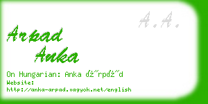 arpad anka business card